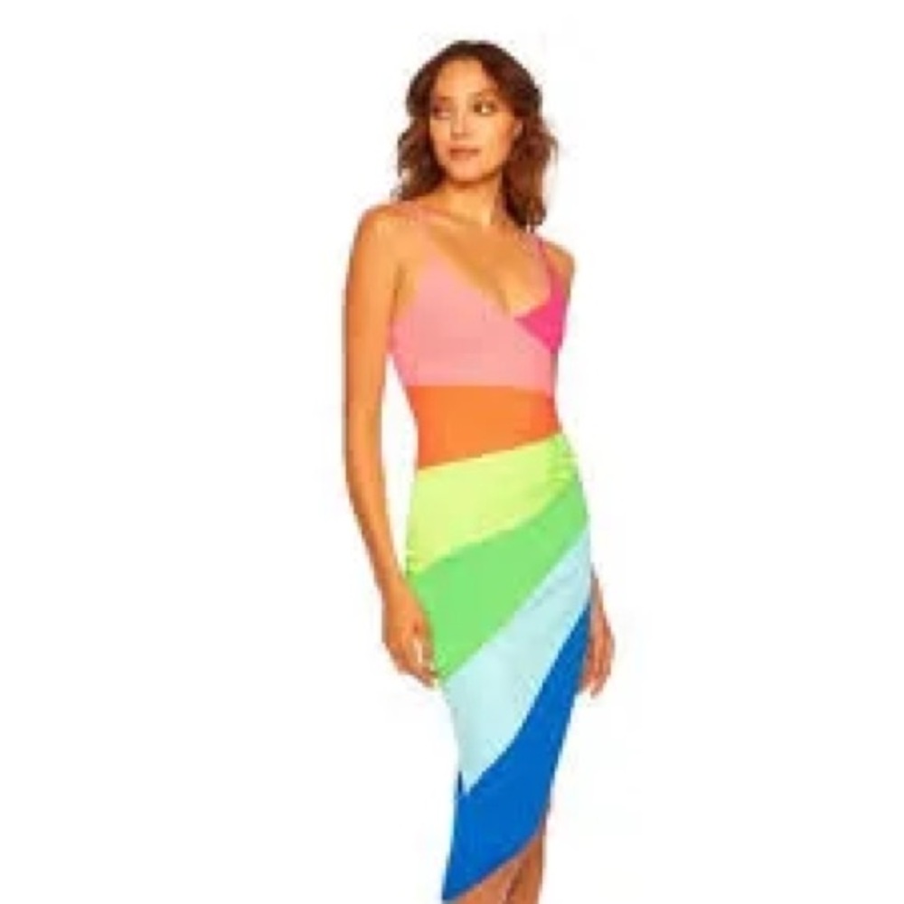 Susana Monaco Multicolor Asymmetrical Dress